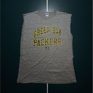 VTG Green Bay Packers Russell Athletic Sleeveless Tank Top Shirt XL Gray USA 90s